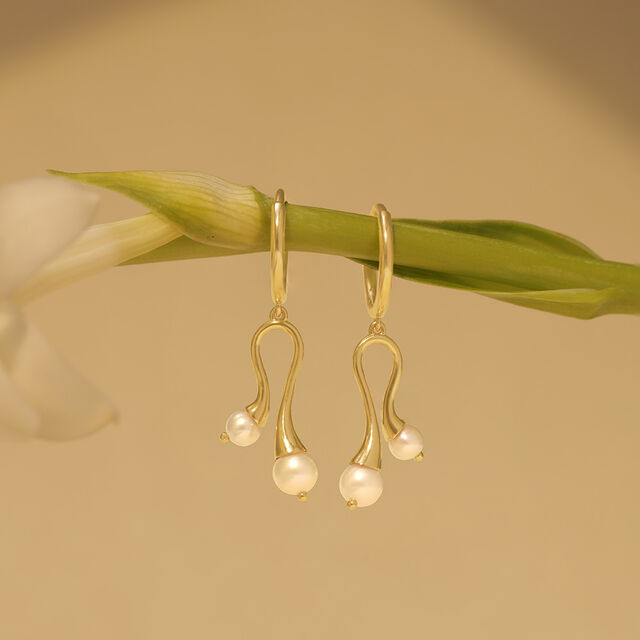 Dancing Drizzle Pearl Hoop Earrings,,hi-res image number null