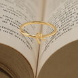 Letter R 14KT Yellow Gold Initial Ring,,hi-res view 1
