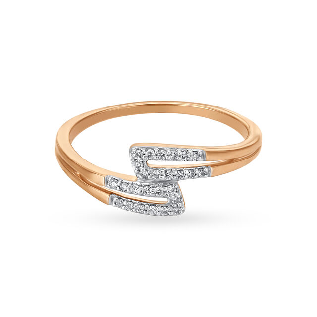 14KT Rose Gold Diamond Finger Ring,,hi-res view 2