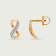14KT Yellow Gold Diamond Stud Earrings,,hi-res view 4