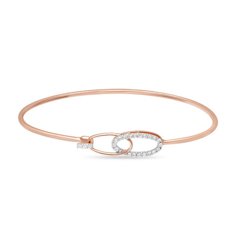 14KT Rose Gold Curvaceous Glimmer Diamond Bangle