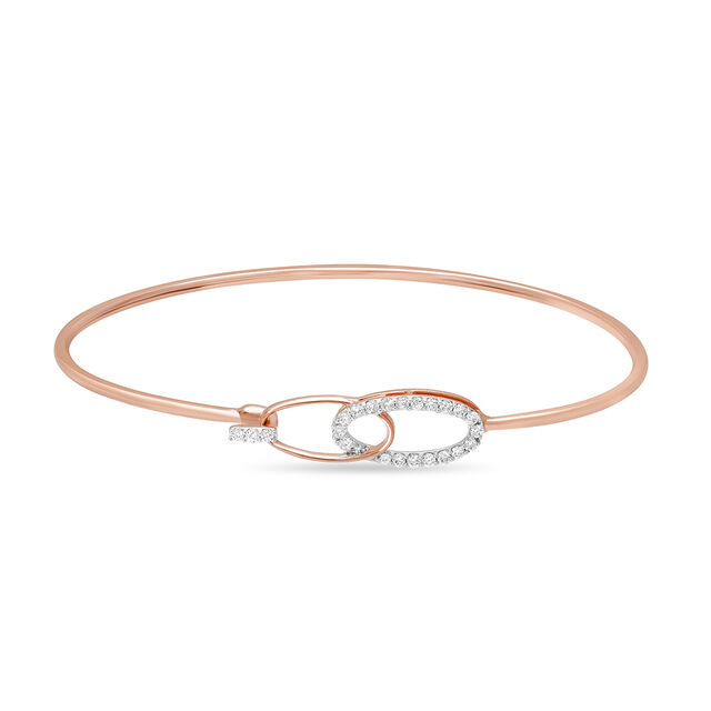 14KT Rose Gold Curvaceous Glimmer Diamond Bangle,,hi-res image number null