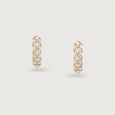 Intricate Lattice Gold & Diamond Stud Earrings,,hi-res view 3