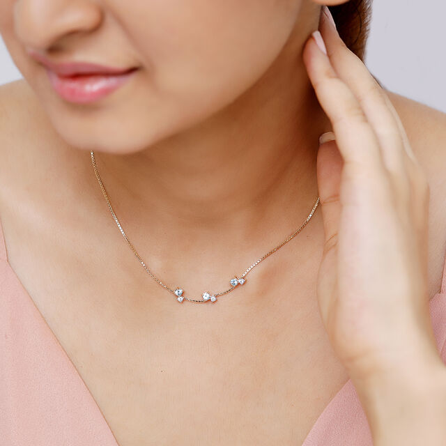 14KT Icefall Blue Topaz And Diamond Necklace,,hi-res image number null