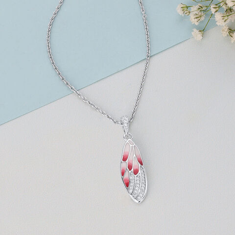 Blush Wing Silver Pendant