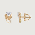 Korean Love 14 kt Gold & Diamond Stud Earrings,,hi-res view 4
