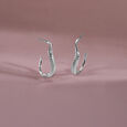 Twisty Textured Silver Earrings,,hi-res view 1