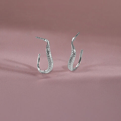 Twisty Textured Silver Earrings