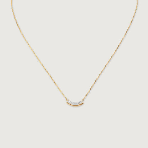 Curved Spark Diamond Necklace