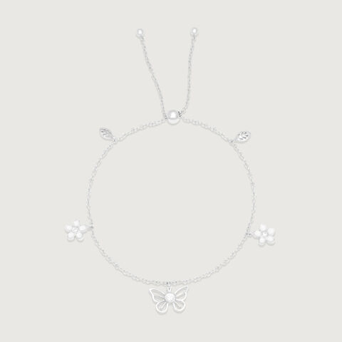 Flutter Bloom Silver Anklet
