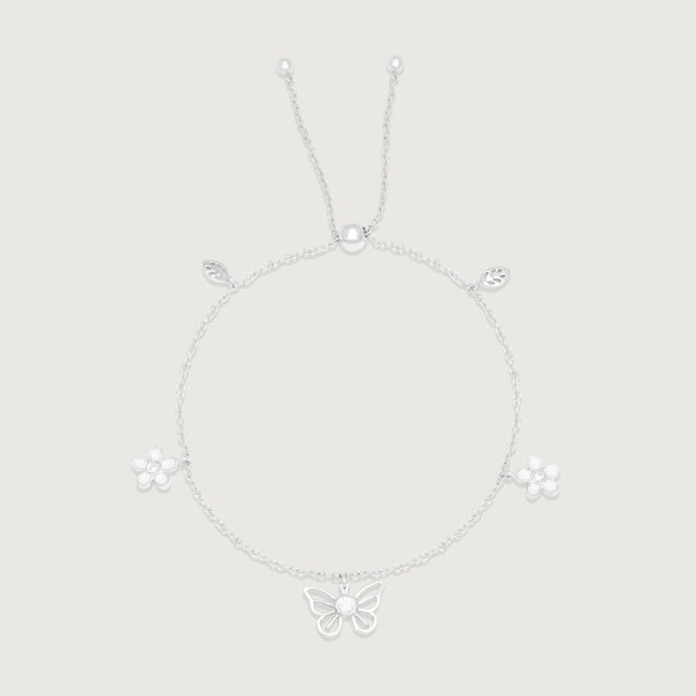 Flutter Bloom Silver Anklet,,hi-res image number null