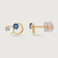 Starry Galaxies 14KT Diamond and Blue Sapphire Earrings,,hi-res view 4