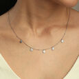 Teardrop Charm Silver Necklace,,hi-res view 2