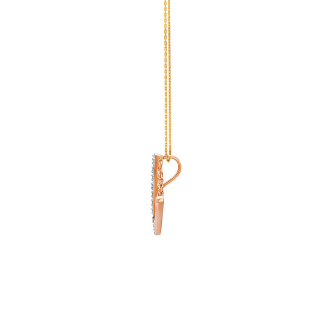 14KT Rose and Gold Triangle Pendant,,hi-res view 2