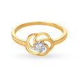 Mia by Tanishq 14KT Yellow Gold Ring for Women in Flower Windmill design,,hi-res view 2