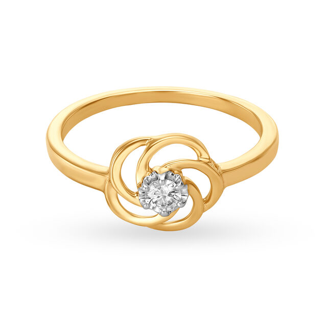 Mia by Tanishq 14KT Yellow Gold Ring for Women in Flower Windmill design,,hi-res image number null