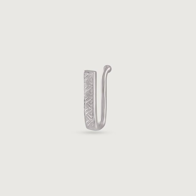 Edgy Linear Silver Nose Pin,,hi-res image number null