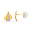 Dainty Abstract Diamond Stud Earrings,,hi-res view 2