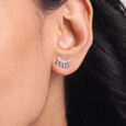 Gleaming Arc Silver Stud Earrings,,hi-res view 2