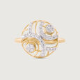Laser Swirl Gold & Diamond Finger Ring,,hi-res view 3