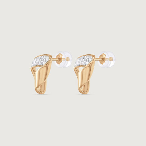 Sculpted Fold Diamond Stud Earrings