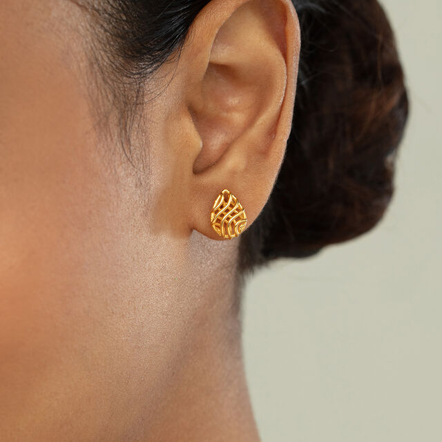 Soul Symphony Gold & Diamond Stud Earrings,,hi-res image number null