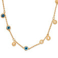 18KT Yellow Gold Evil Eye Mamma Mia Necklace,,hi-res view 2