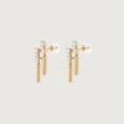 Linear Shift Diamond Stud Earrings,,hi-res view 4