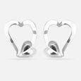 Sculpted Heartbeat Silver Stud Earrings,,hi-res view 3