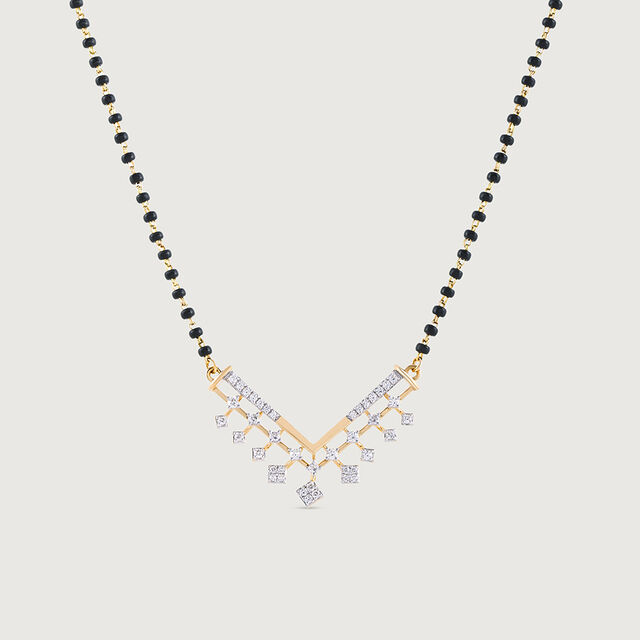 Glistening Fringe Gold and Diamond Mangalsutra,,hi-res image number null