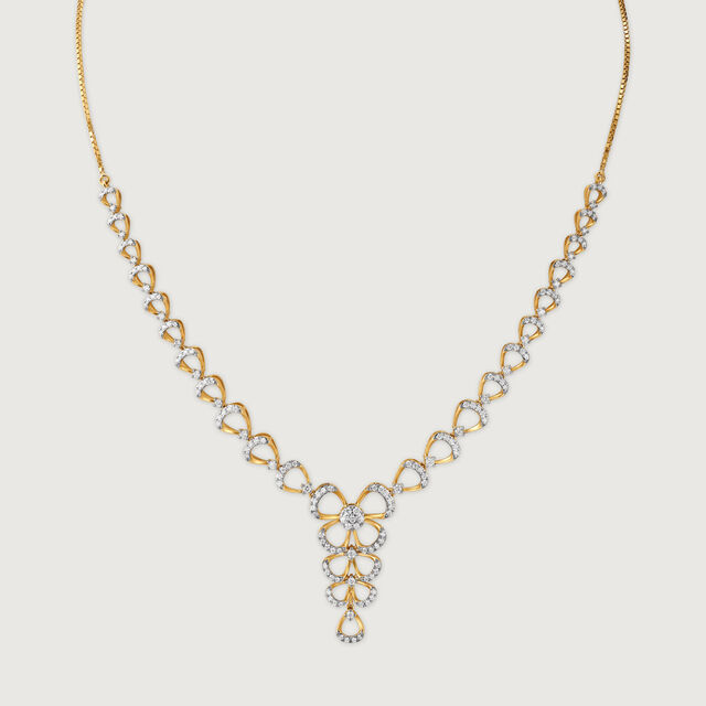 Delicate Bowtie Gold & Diamond Necklace,,hi-res image number null