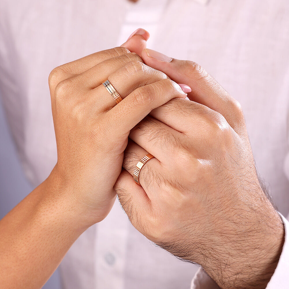 Buy Commitment Chronicles Band 18KT Rose Gold Couple Ring Single Piece Online Mia by Tanishq