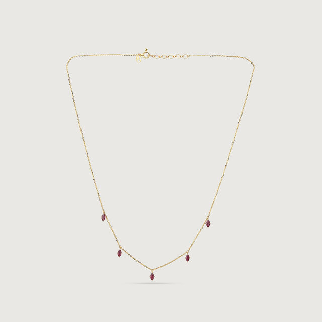 Flowing Graceful Pink Garnet Gold Necklace,,hi-res image number null