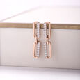 Sleek Link Gold & Diamond Drop Earrings,,hi-res view 1