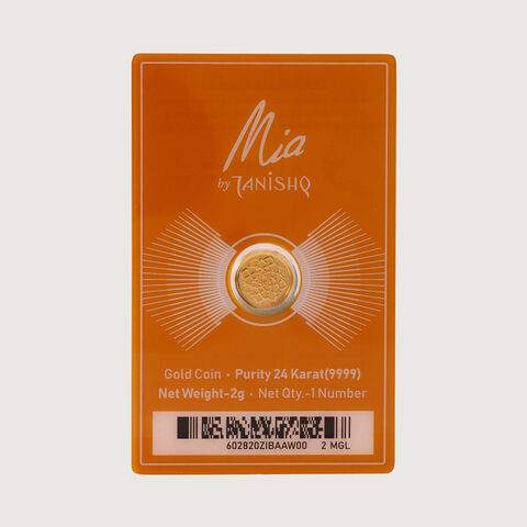 2 gm 24 Karat Lotus Gold Coin (9999 Purity)