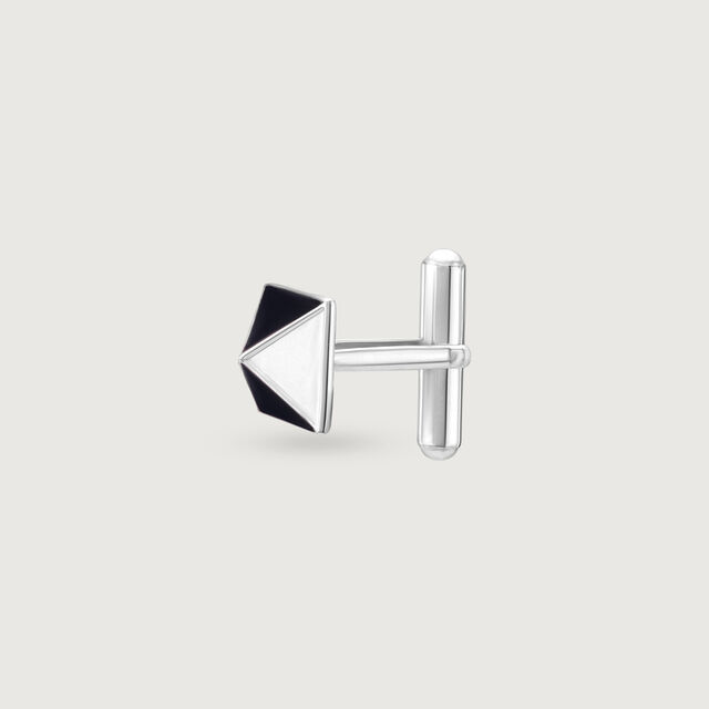 Pyramid Edge Silver Cufflinks,,hi-res image number null