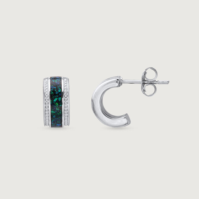 Ethereal Glow Silver Hoop Earrings,,hi-res image number null