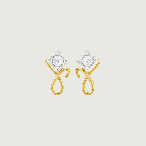 Fluid Frame Diamond Stud Earrings