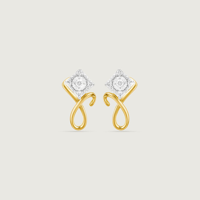Fluid Frame Diamond Stud Earrings,,hi-res image number null