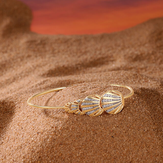 Radiant Shell Diamond Bangle,,hi-res image number null