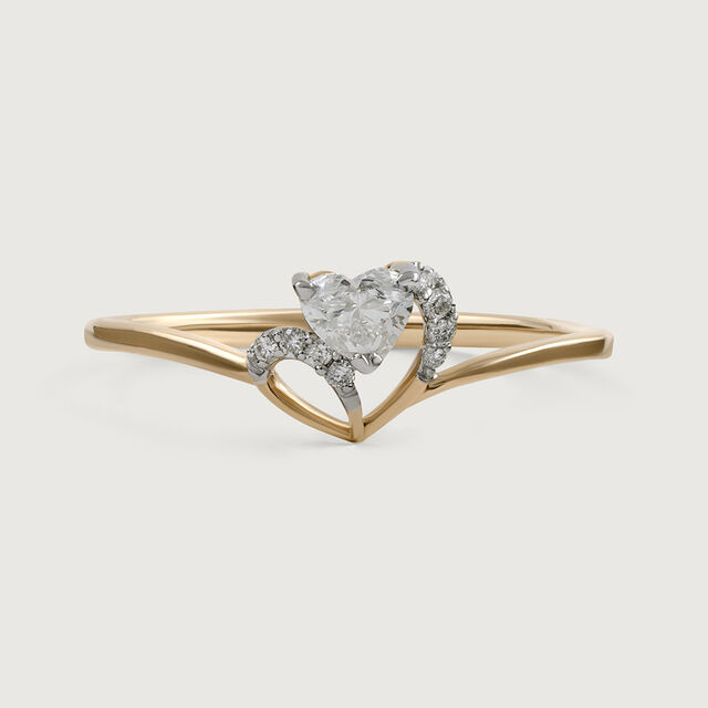 Heartfelt Radiance 14 kt Gold & Diamond Ring,,hi-res image number null