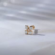 Squared Sparkle Gold and Diamond Nose Pin,,hi-res view 1