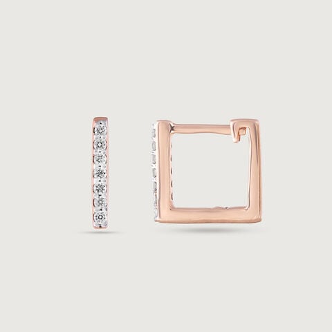 Gleaming Elegance Gold & Diamond Hoop Earrings