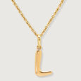 Letter Perfect 'L' Gold Pendant,,hi-res view 3