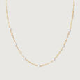 Lustrous Knot Pearl & Gold Chain,,hi-res view 3