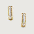 Glam Bold Gold & Diamond Hoop Earrings,,hi-res view 3