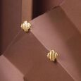 Ripple Edge Gold Stud Earrings,,hi-res view 1