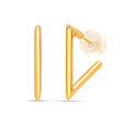 14KT Yellow Gold Golden Edge Hoop Earrings,,hi-res view 4