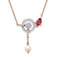 14KT Rose Gold Celestial Sparkle Pink Tourmaline Choker Necklace,,hi-res view 3