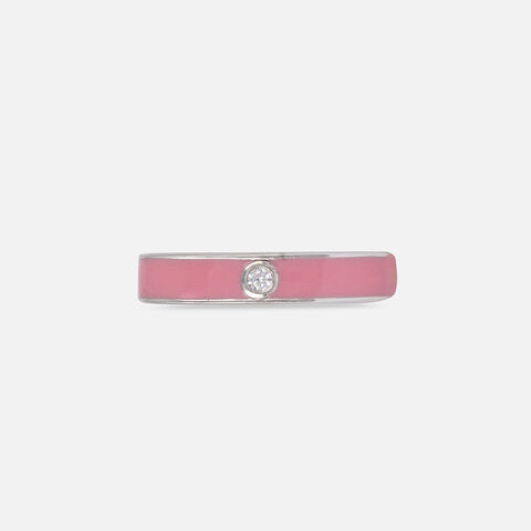 Pink Edge Silver Ring